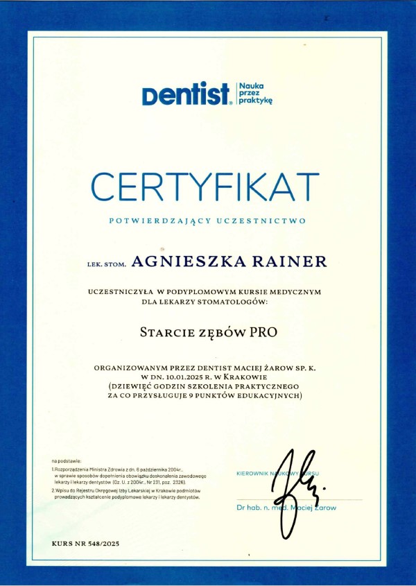 agnieszka-rainer-starcie-zebow-certyfikat